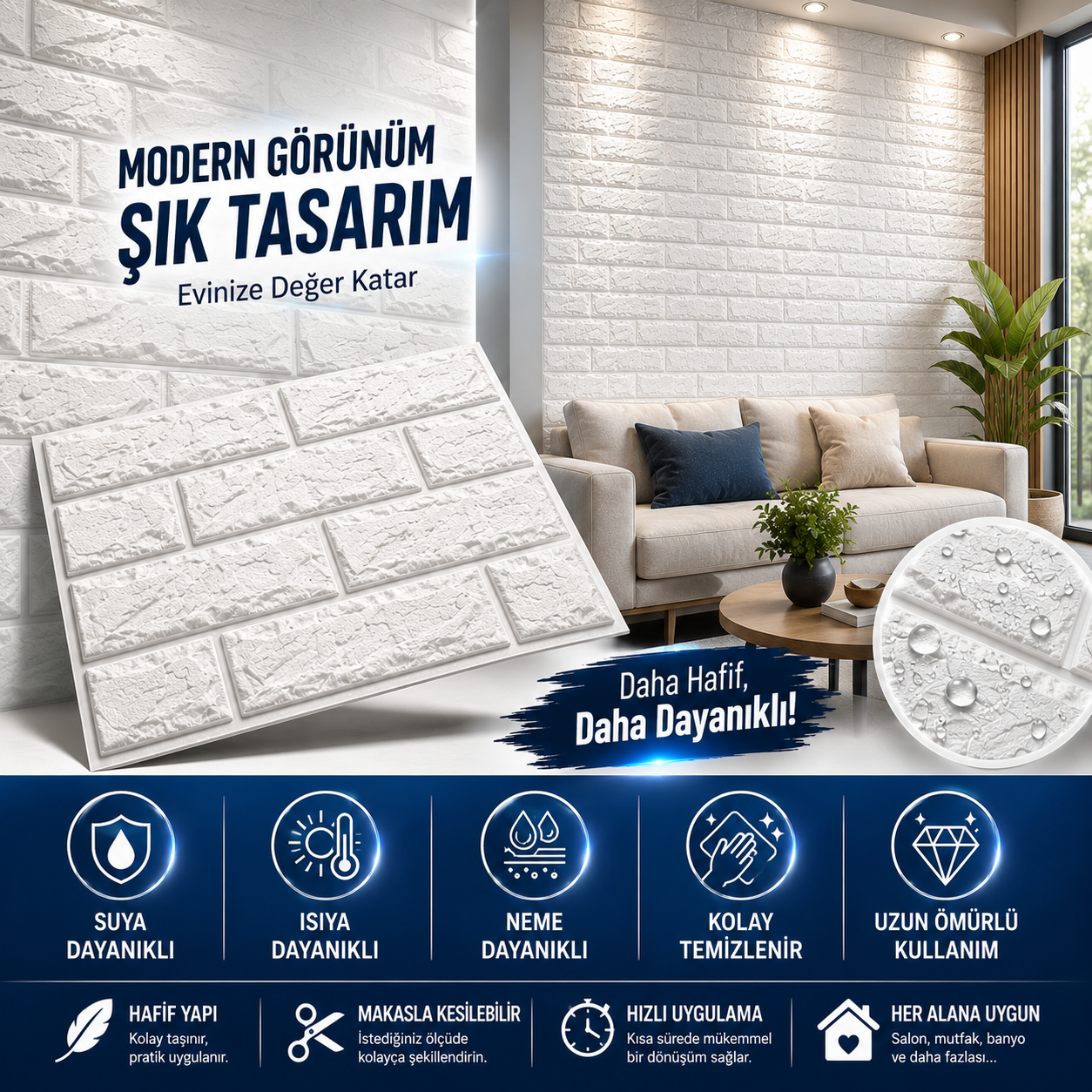 3D TUĞLA DESEN DUVAR KAPLAMA