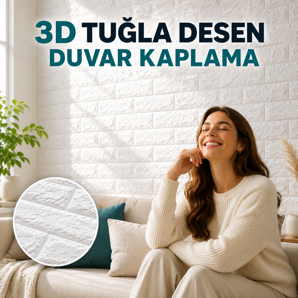 3D TUĞLA DESEN DUVAR KAPLAMA