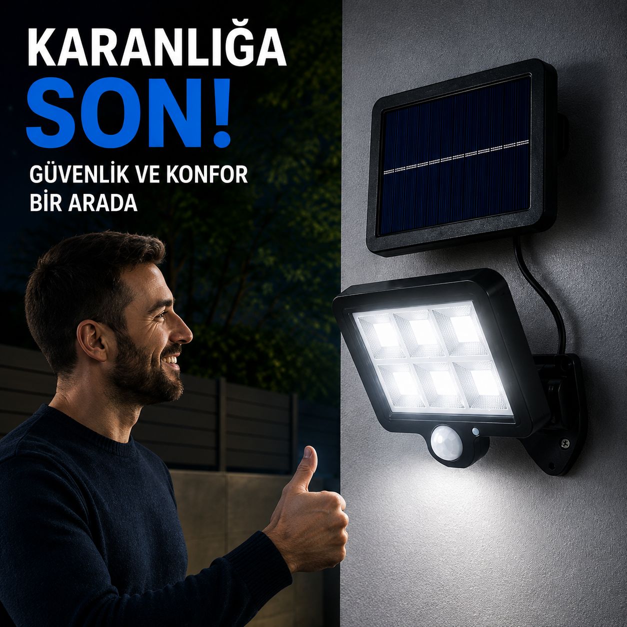 KABLOLU SOLAR DUVAR LAMBASI