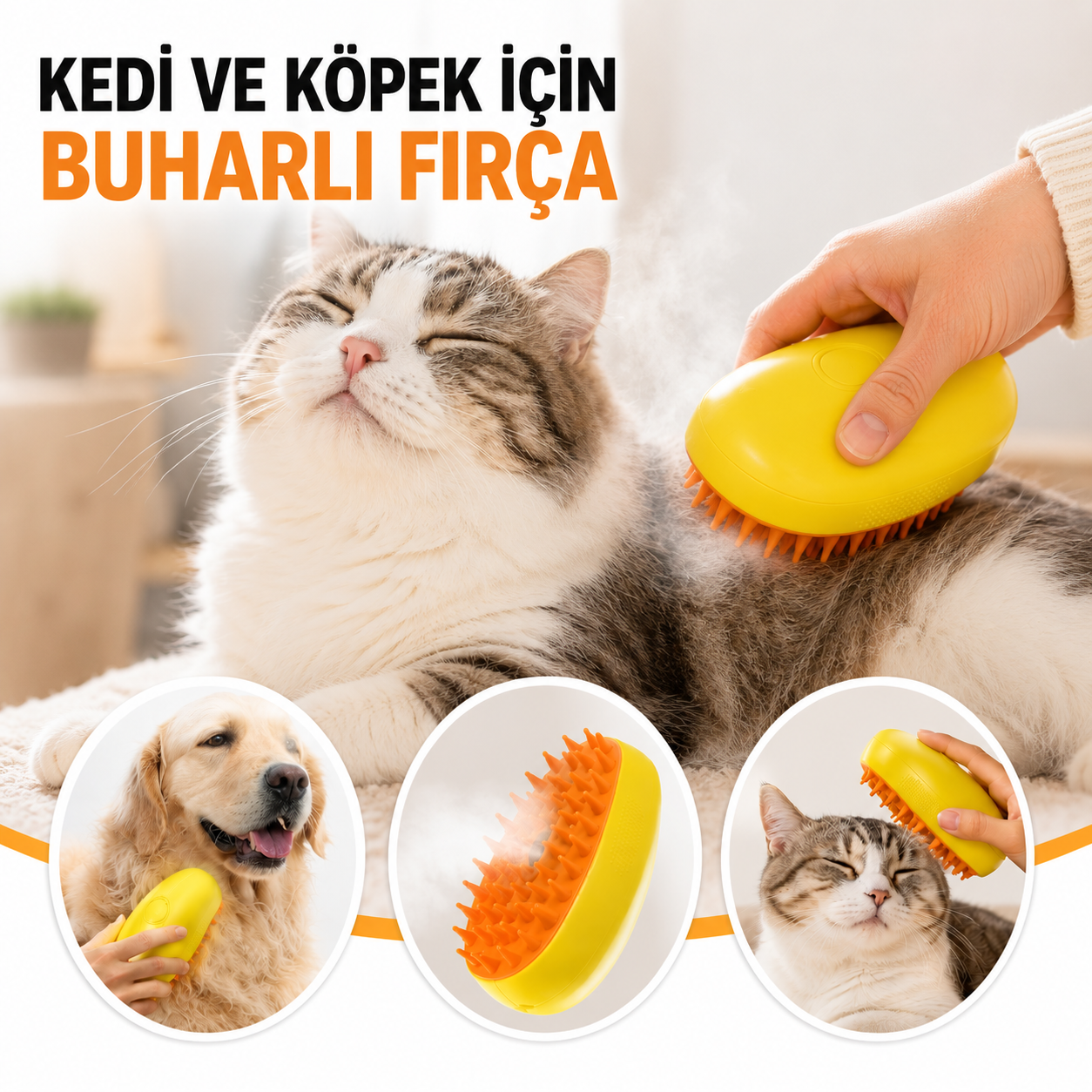 KEDİ VE KÖPEK İÇİN BUHARLI FIRÇA