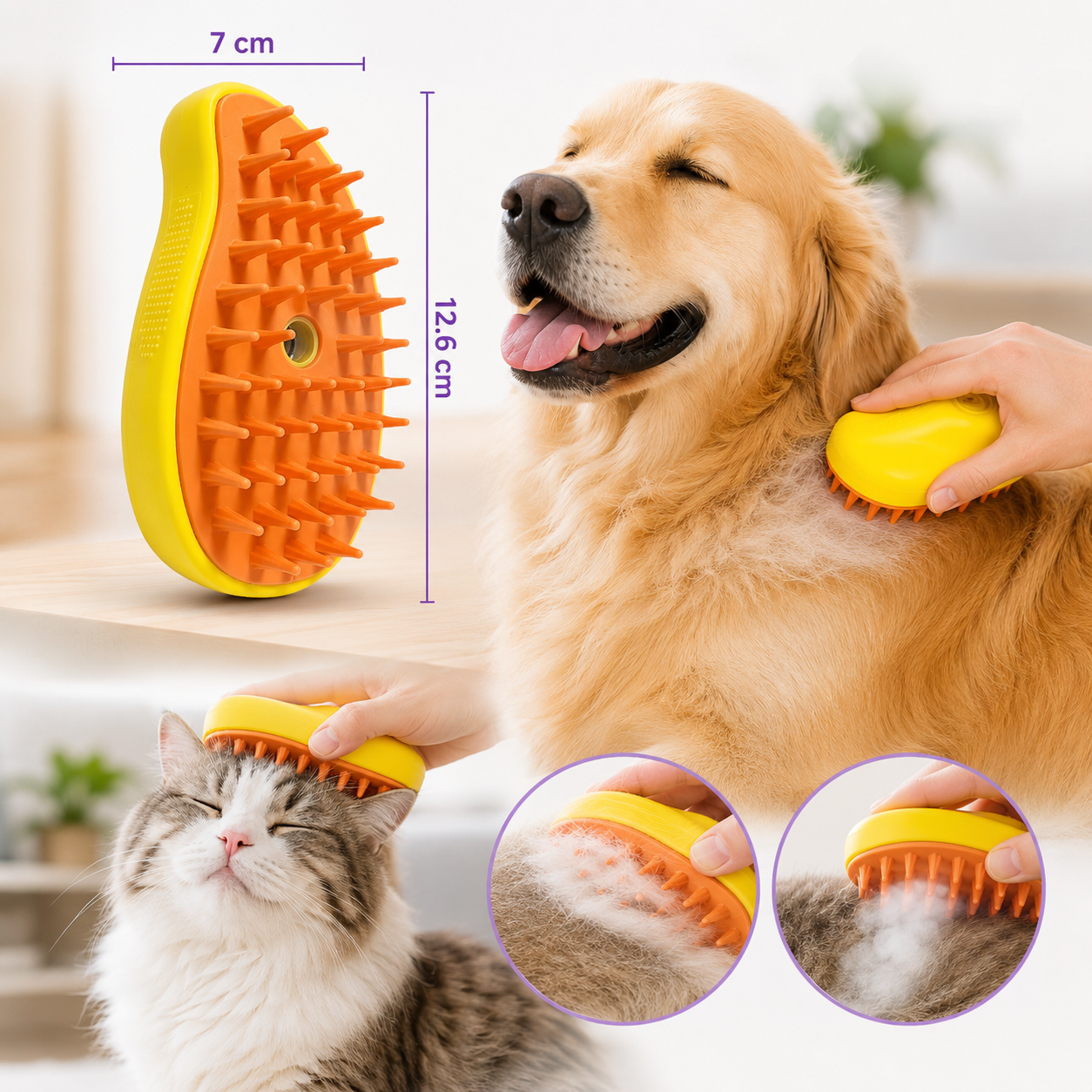 KEDİ VE KÖPEK İÇİN BUHARLI FIRÇA