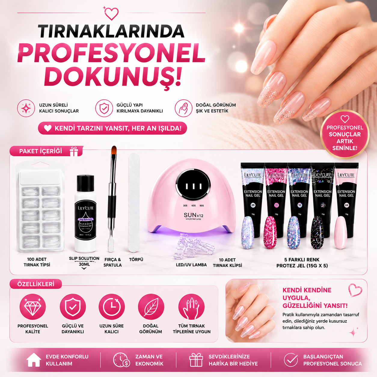 PROFESYONEL PROTEZ TIRNAK SETİ