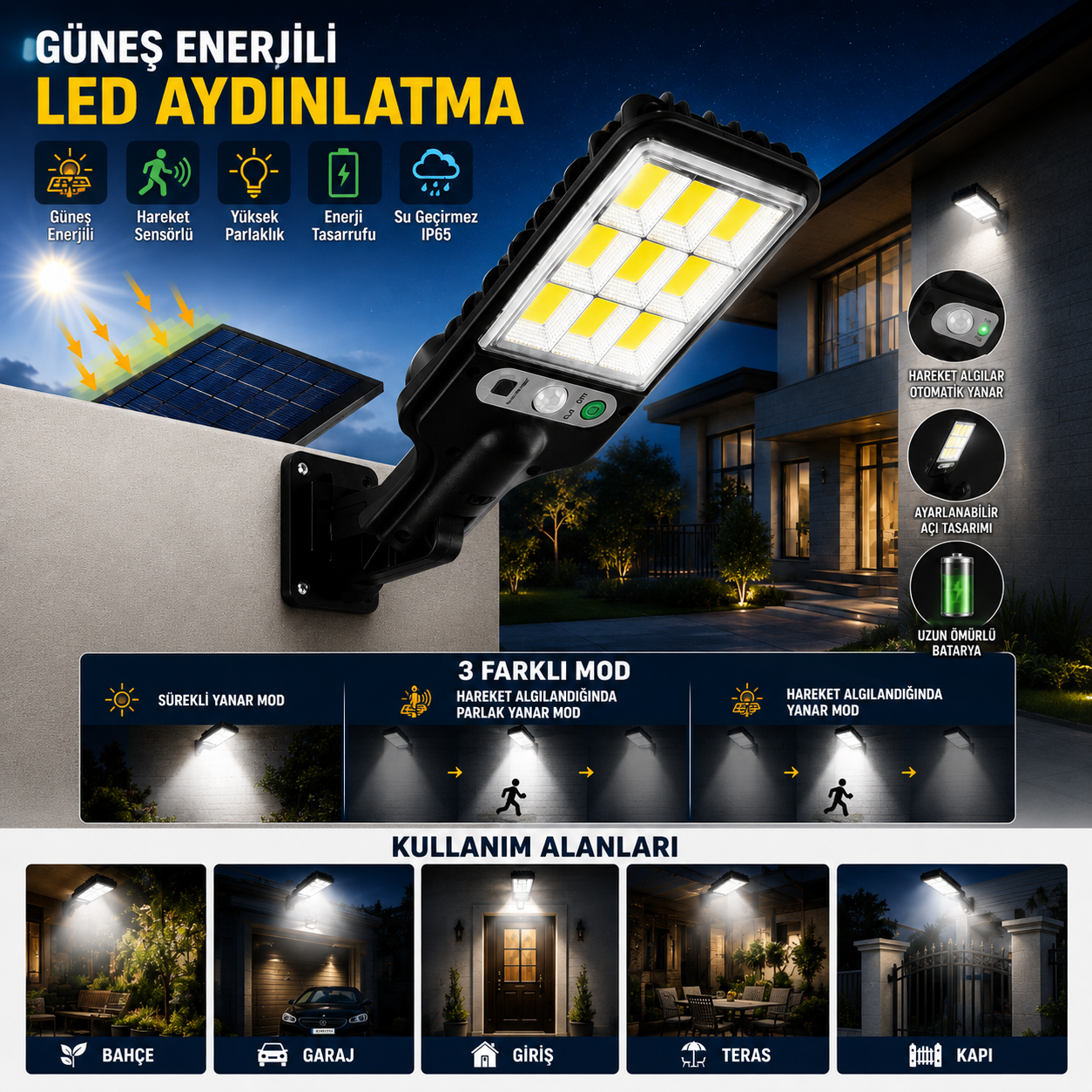 GÜNEŞ ENERJİLİ SOKAK LAMBASI