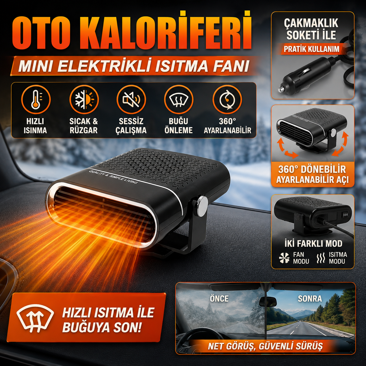 12V ARAÇ İÇİ ISITMA SOĞUTMA CİHAZI