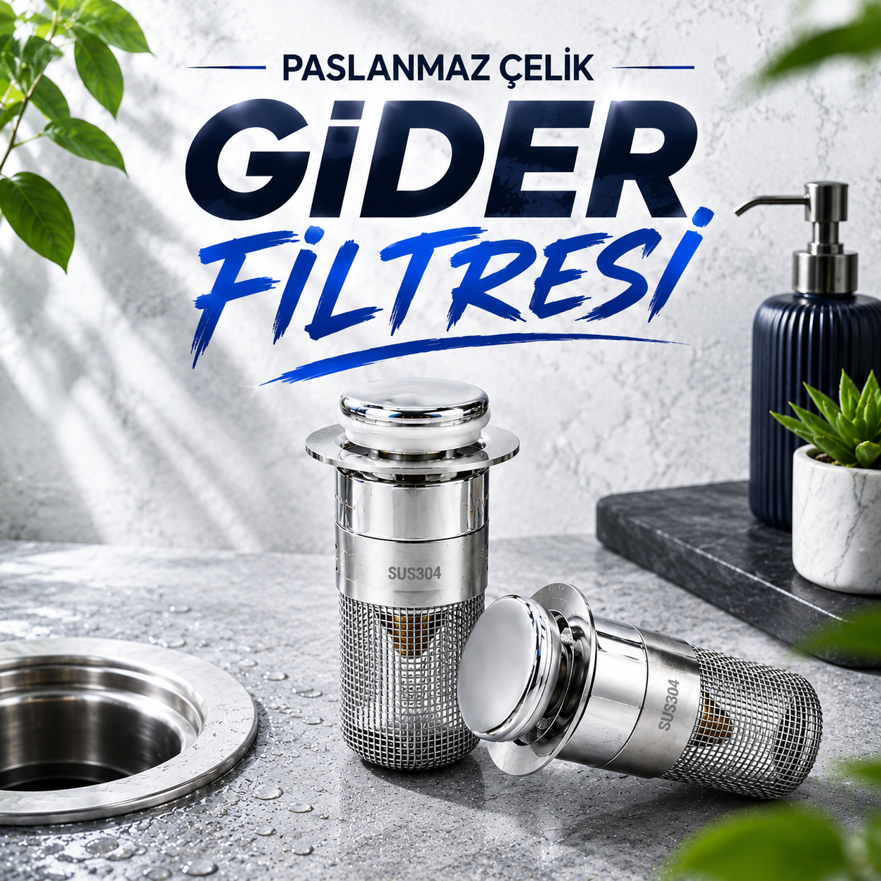 PASLANMAZ ÇELİK GİDER FİLTRESİ