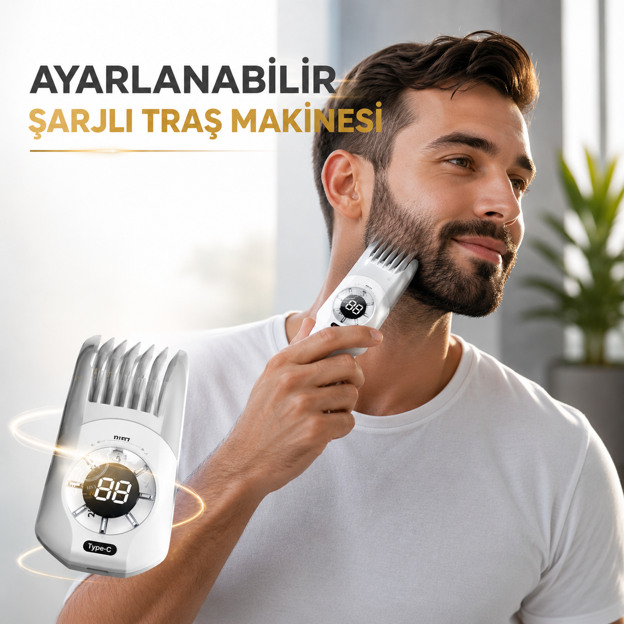 AYARLANABİLİR ŞARJLI TIRAŞ MAKİNESİ